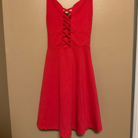 Forever 21 Large Red Midi Dress - Picture 1 of 5